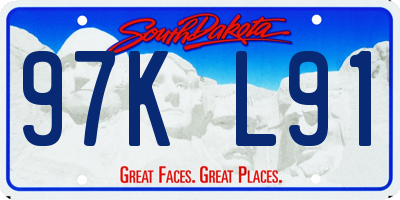 SD license plate 97KL91