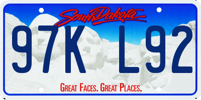 SD license plate 97KL92