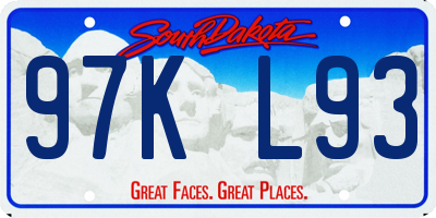 SD license plate 97KL93