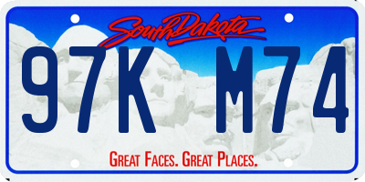 SD license plate 97KM74