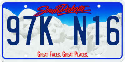 SD license plate 97KN16