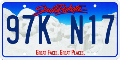 SD license plate 97KN17