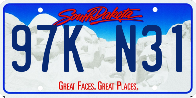 SD license plate 97KN31