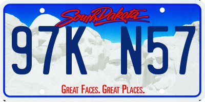 SD license plate 97KN57