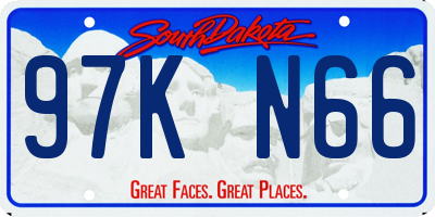 SD license plate 97KN66