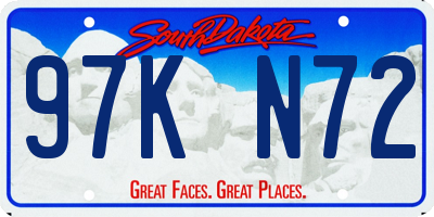 SD license plate 97KN72