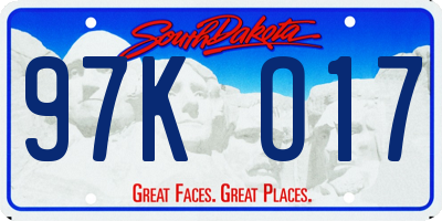 SD license plate 97KO17