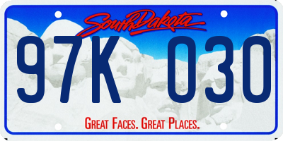 SD license plate 97KO30
