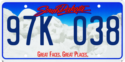 SD license plate 97KO38