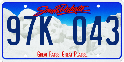 SD license plate 97KO43