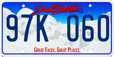 SD license plate 97KO60