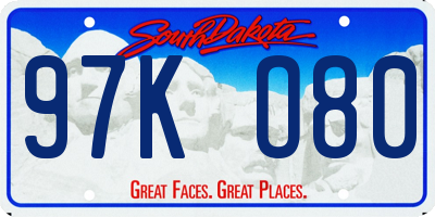 SD license plate 97KO80