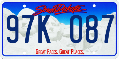 SD license plate 97KO87
