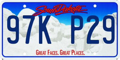 SD license plate 97KP29