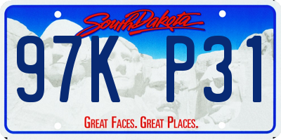 SD license plate 97KP31