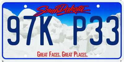 SD license plate 97KP33