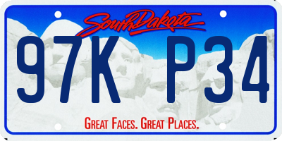 SD license plate 97KP34