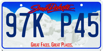 SD license plate 97KP45