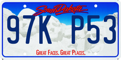 SD license plate 97KP53