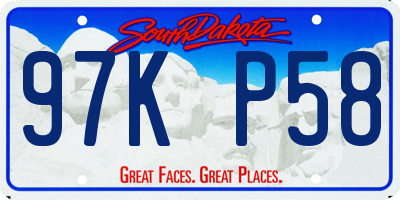 SD license plate 97KP58