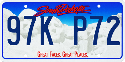 SD license plate 97KP72