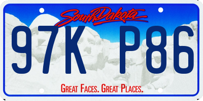 SD license plate 97KP86