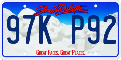 SD license plate 97KP92
