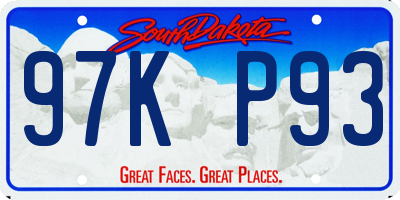 SD license plate 97KP93