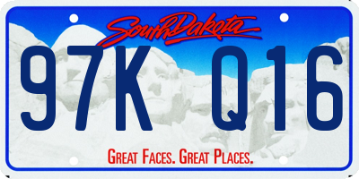 SD license plate 97KQ16