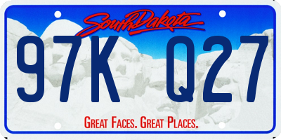 SD license plate 97KQ27