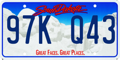 SD license plate 97KQ43