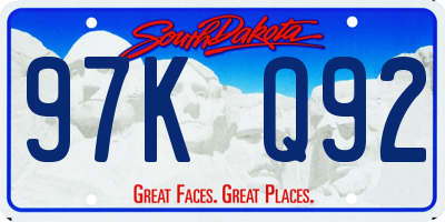 SD license plate 97KQ92