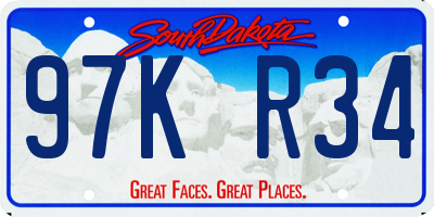 SD license plate 97KR34