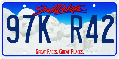 SD license plate 97KR42