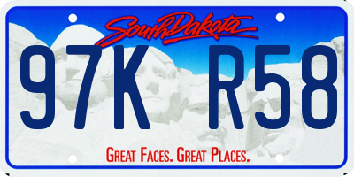 SD license plate 97KR58