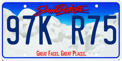 SD license plate 97KR75