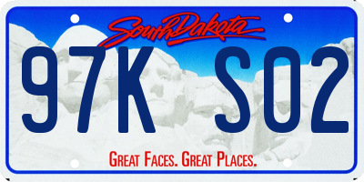 SD license plate 97KS02