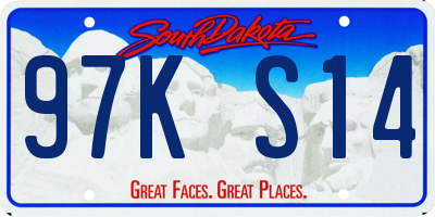 SD license plate 97KS14