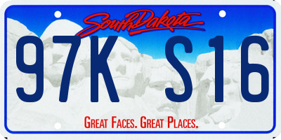 SD license plate 97KS16