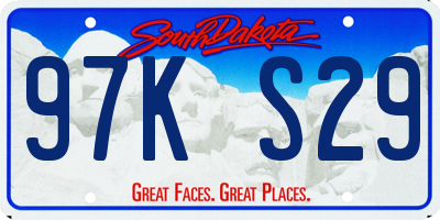 SD license plate 97KS29