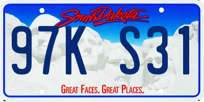 SD license plate 97KS31