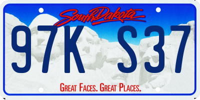 SD license plate 97KS37