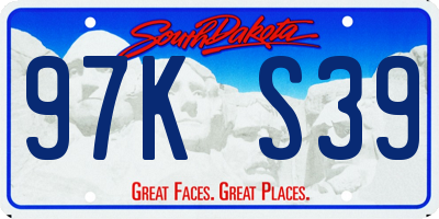 SD license plate 97KS39
