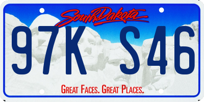 SD license plate 97KS46