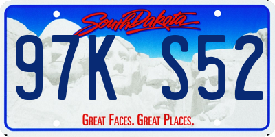 SD license plate 97KS52