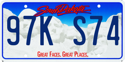 SD license plate 97KS74