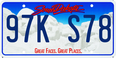 SD license plate 97KS78