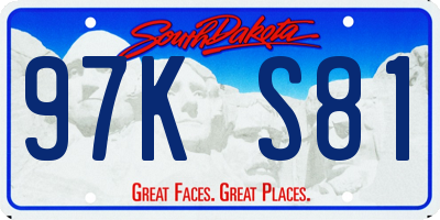 SD license plate 97KS81