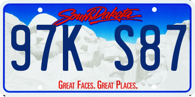 SD license plate 97KS87