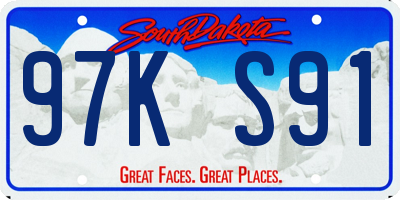 SD license plate 97KS91